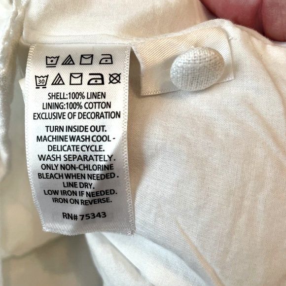 Laura Ashley White Linen Vest Waistcoat Top Blouse Size S Coastal Boho Cottage - Picture 12 of 12